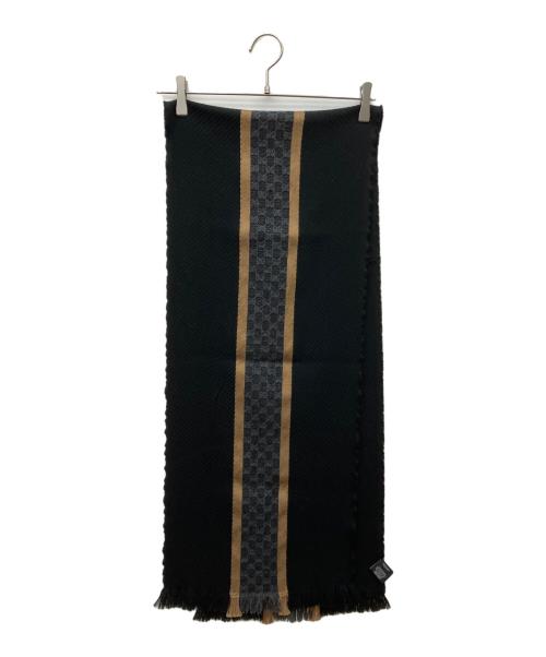 GUCCI（グッチ）GUCCI (グッチ) マフラー シェリーライン ※タグ片側外れ ブラックの古着・服飾アイテム