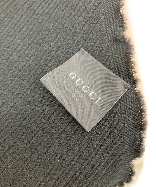 GUCCI（グッチ）GUCCI (グッチ) マフラー シェリーライン ※タグ片側外れ ブラックの古着・服飾アイテム