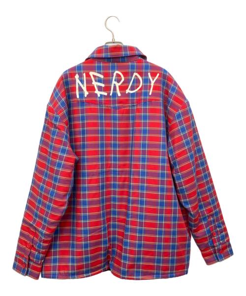 NERDY（ノルディ）NERDY (ノルディ) シャツジャケット レッド×ブルー サイズ:Lの古着・服飾アイテム