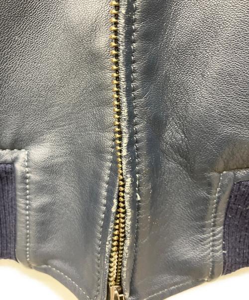 J.PRESS（ジェイプレス）J.PRESS (ジェイプレス) レザージャケット ネイビー サイズ:Mの古着・服飾アイテム