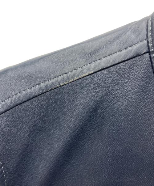 J.PRESS（ジェイプレス）J.PRESS (ジェイプレス) レザージャケット ネイビー サイズ:Mの古着・服飾アイテム