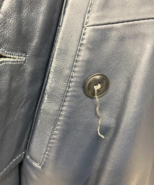 J.PRESS（ジェイプレス）J.PRESS (ジェイプレス) レザージャケット ネイビー サイズ:Mの古着・服飾アイテム