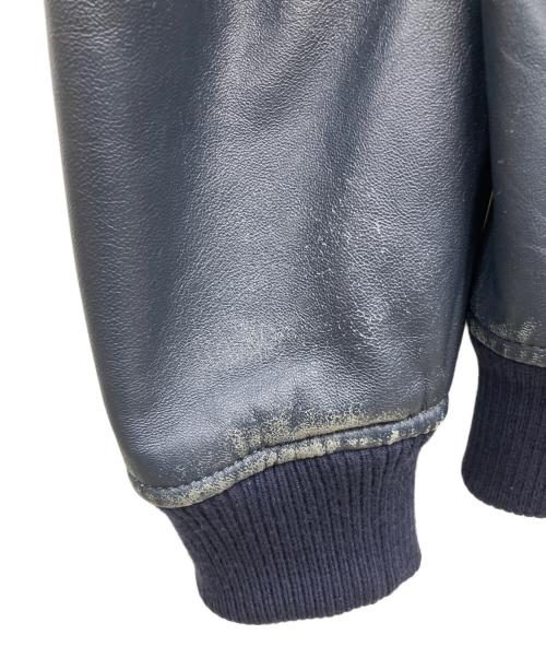 J.PRESS（ジェイプレス）J.PRESS (ジェイプレス) レザージャケット ネイビー サイズ:Mの古着・服飾アイテム