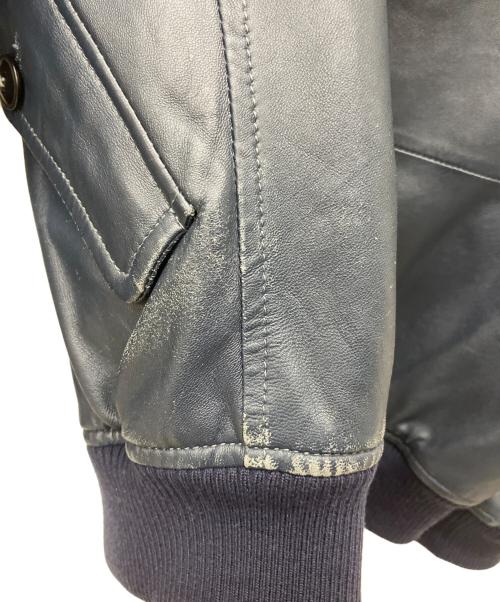 J.PRESS（ジェイプレス）J.PRESS (ジェイプレス) レザージャケット ネイビー サイズ:Mの古着・服飾アイテム