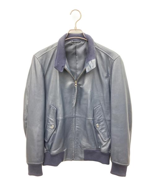 J.PRESS（ジェイプレス）J.PRESS (ジェイプレス) レザージャケット ネイビー サイズ:Mの古着・服飾アイテム