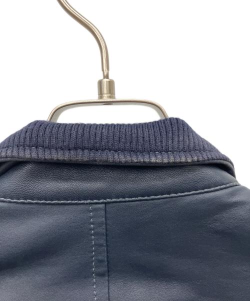 J.PRESS（ジェイプレス）J.PRESS (ジェイプレス) レザージャケット ネイビー サイズ:Mの古着・服飾アイテム