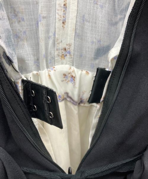 AKIKOAOKI（アキコアオキ）AKIKOAOKI (アキコアオキ) レイヤード半袖ワンピース ホワイト×ブラック サイズ:Freeの古着・服飾アイテム