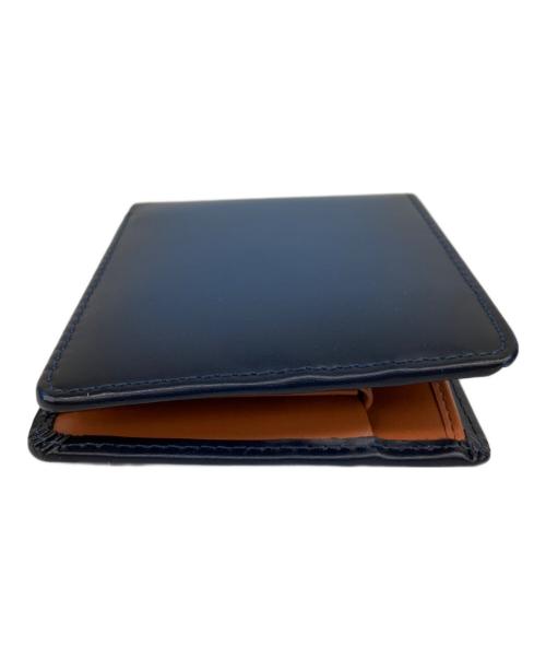 京極匠工房（キョウゴクタクミコウボウ）京極匠工房 (キョウゴクタクミコウボウ) 2つ折り財布 ネイビー×ブラウンの古着・服飾アイテム