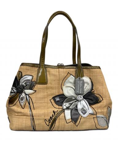 中古・古着通販】COACH (コーチ) ストローバッグ ベージュ｜ブランド
