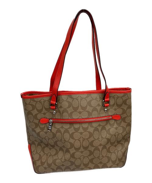 COACH（コーチ）COACH (コーチ) トートバッグ ベージュ×オレンジの古着・服飾アイテム