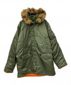 ALPHAアルファ）の古着「N-3Bタイプコート SPEC:Mil-J-6279モデル」｜グリーン