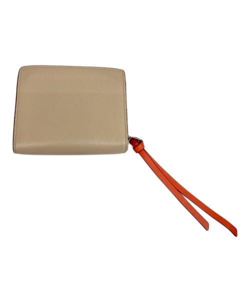 LOEWE（ロエベ）LOEWE (ロエベ) コンパクト ジップウォレット ベージュ×オレンジの古着・服飾アイテム