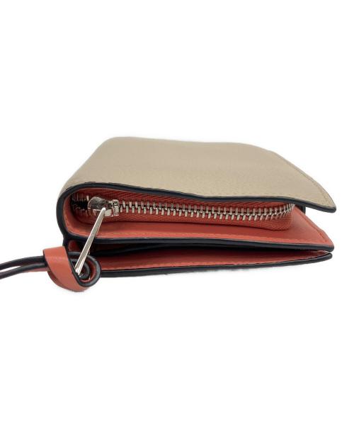 LOEWE（ロエベ）LOEWE (ロエベ) コンパクト ジップウォレット ベージュ×オレンジの古着・服飾アイテム