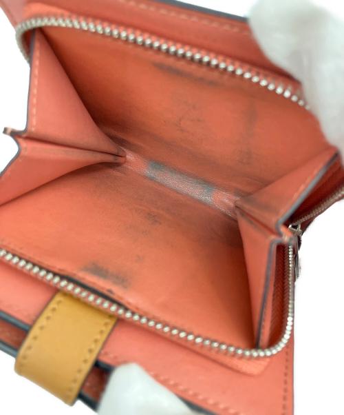 LOEWE（ロエベ）LOEWE (ロエベ) コンパクト ジップウォレット ベージュ×オレンジの古着・服飾アイテム