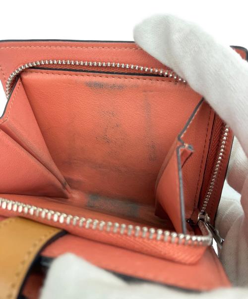 LOEWE（ロエベ）LOEWE (ロエベ) コンパクト ジップウォレット ベージュ×オレンジの古着・服飾アイテム