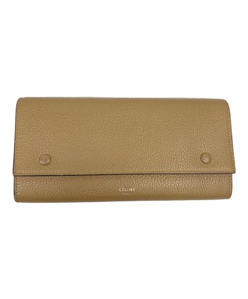 CELINE（セリーヌ）CELINE (セリーヌ) 長財布 ラージフラップマルチファンクション ベージュの古着・服飾アイテム