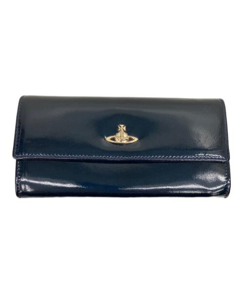 Vivienne Westwood（ヴィヴィアンウエストウッド）Vivienne Westwood (ヴィヴィアンウエストウッド) エナメル長財布 ネイビーの古着・服飾アイテム