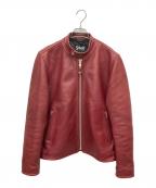 Schottショット）の古着「シングルライダースジャケット」｜ワインレッド