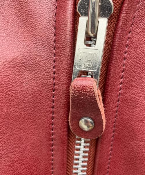 Schott（ショット）Schott (ショット) シングルライダースジャケット ワインレッド サイズ:Lの古着・服飾アイテム