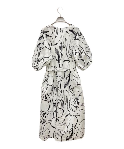 marimekko（マリメッコ）marimekko (マリメッコ) 半袖ワンピース ホワイト×ブラック サイズ:SIZE36の古着・服飾アイテム