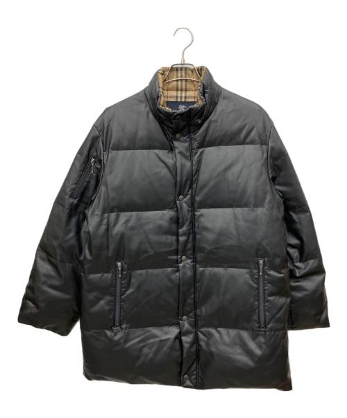 BURBERRY LONDON（バーバリーロンドン）BURBERRY LONDON (バーバリーロンドン) フェイクレザーダウンジャケット ブラック サイズ:Lの古着・服飾アイテム