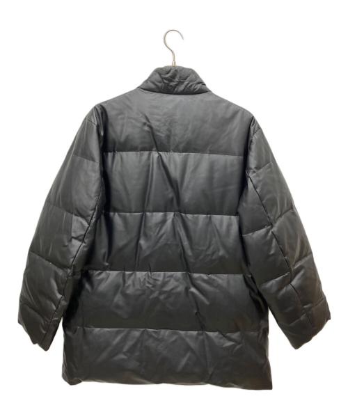 BURBERRY LONDON（バーバリーロンドン）BURBERRY LONDON (バーバリーロンドン) フェイクレザーダウンジャケット ブラック サイズ:Lの古着・服飾アイテム
