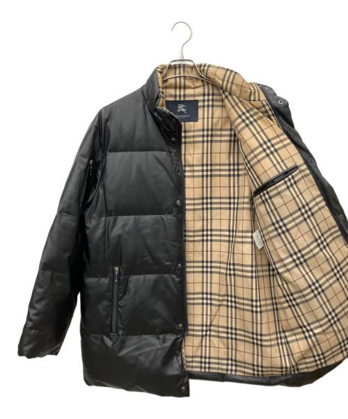 BURBERRY LONDON（バーバリーロンドン）BURBERRY LONDON (バーバリーロンドン) フェイクレザーダウンジャケット ブラック サイズ:Lの古着・服飾アイテム