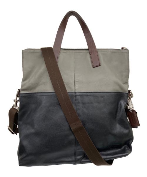 COACH（コーチ）COACH (コーチ) 2WAYバッグ トンプソン グレー×ブラックの古着・服飾アイテム