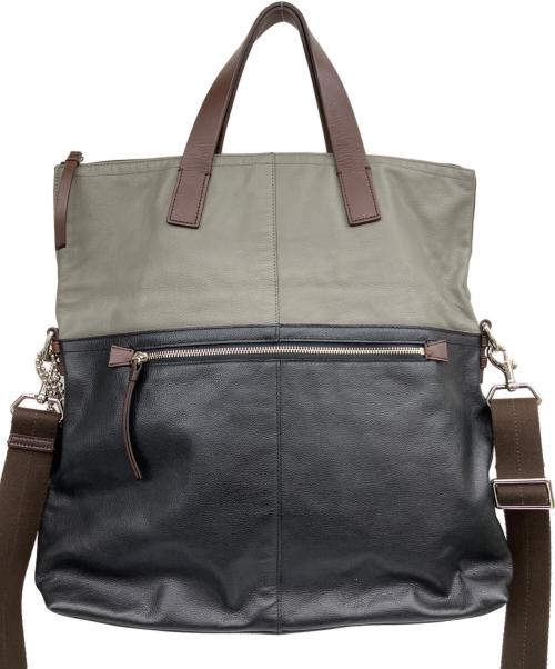 COACH（コーチ）COACH (コーチ) 2WAYバッグ トンプソン グレー×ブラックの古着・服飾アイテム