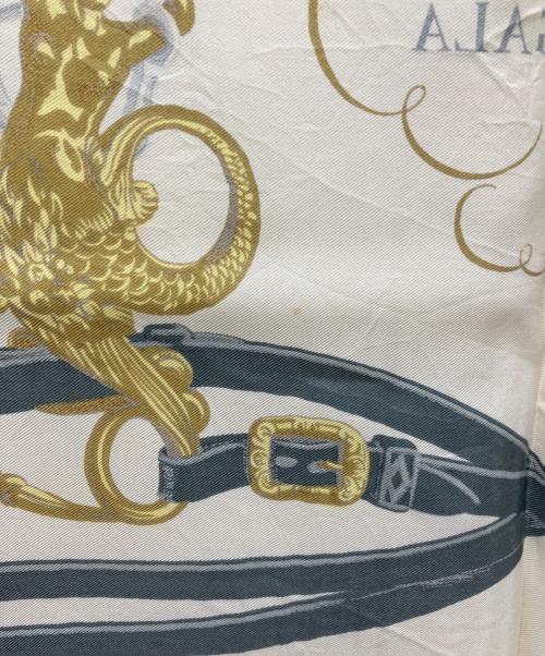 HERMES（エルメス）HERMES (エルメス) スカーフ ブリッド・ドゥ・ガラ ブルー×アイボリーの古着・服飾アイテム