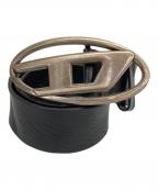 DIESELディーゼル）の古着「ロゴバックルレザーベルト」｜ダークブラウン