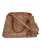 COACHコーチ）の古着「シグネチャー 2WAYハンドバッグ」｜ブラウン