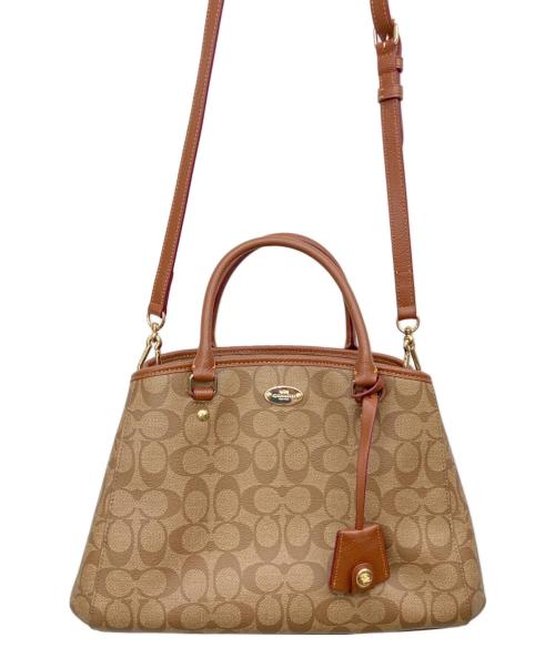 COACH（コーチ）COACH (コーチ) シグネチャー 2WAYハンドバッグ ブラウンの古着・服飾アイテム
