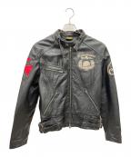 LowBlowKnuckleロウブロウナックル）の古着「シングルライダースジャケット」｜ブラック