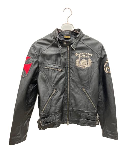 LowBlowKnuckle（ロウブロウナックル）LowBlowKnuckle (ロウブロウナックル) シングルライダースジャケット ブラック サイズ:Mの古着・服飾アイテム