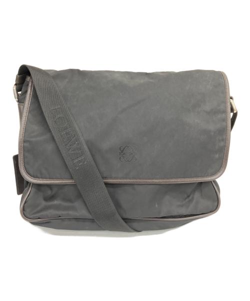 LOEWE（ロエベ）LOEWE (ロエベ) ナイロンショルダーバッグ ブラック×ブラウンの古着・服飾アイテム