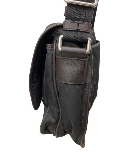 LOEWE（ロエベ）LOEWE (ロエベ) ナイロンショルダーバッグ ブラック×ブラウンの古着・服飾アイテム
