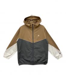 Champion（チャンピオン）の古着「ジップパーカー」｜ホワイト×ブラウン×グレー