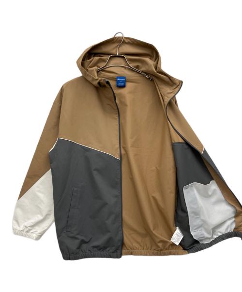 Champion（チャンピオン）Champion (チャンピオン) ジップパーカー ホワイト×ブラウン×グレー サイズ:Lの古着・服飾アイテム