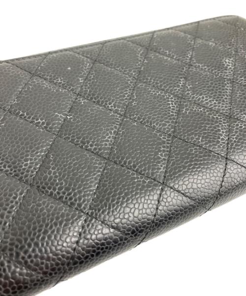 CHANEL（シャネル）CHANEL (シャネル) ラウンドファスナー長財布 ブラックの古着・服飾アイテム