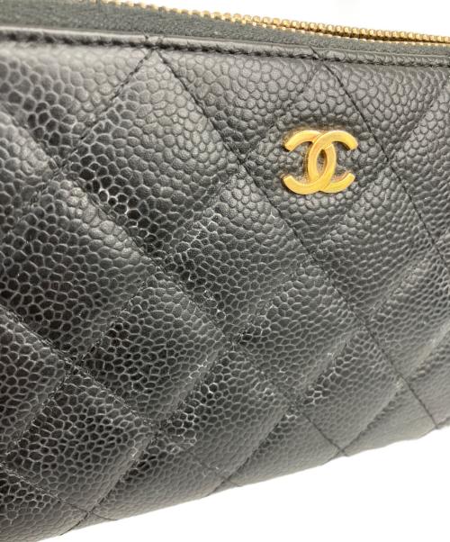 CHANEL（シャネル）CHANEL (シャネル) ラウンドファスナー長財布 ブラックの古着・服飾アイテム