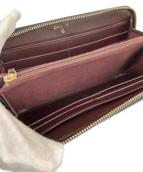 CHANEL（シャネル）CHANEL (シャネル) ラウンドファスナー長財布 ブラックの古着・服飾アイテム