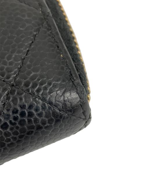 CHANEL（シャネル）CHANEL (シャネル) ラウンドファスナー長財布 ブラックの古着・服飾アイテム