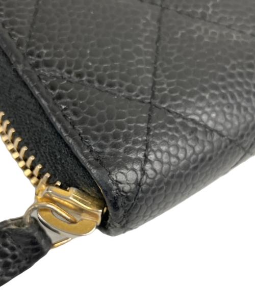 CHANEL（シャネル）CHANEL (シャネル) ラウンドファスナー長財布 ブラックの古着・服飾アイテム