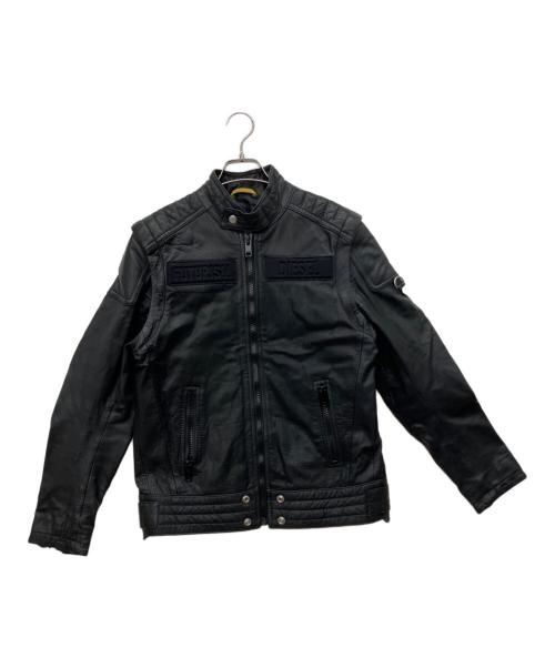 DIESEL（ディーゼル）DIESEL (ディーゼル) レザージャケット ブラック サイズ:Sの古着・服飾アイテム