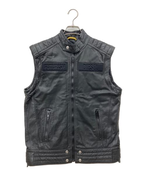 DIESEL（ディーゼル）DIESEL (ディーゼル) レザージャケット ブラック サイズ:Sの古着・服飾アイテム