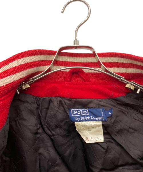 POLO RALPH LAUREN（ポロ・ラルフローレン）POLO RALPH LAUREN (ポロ・ラルフローレン) スタジャン レッド×ブラック サイズ:Lの古着・服飾アイテム