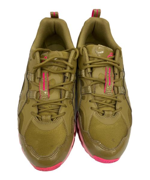 asics（アシックス）asics (アシックス) GmbH (ゲーエムベーハー) Gel Nandi 360 カーキ×ピンク サイズ:27の古着・服飾アイテム