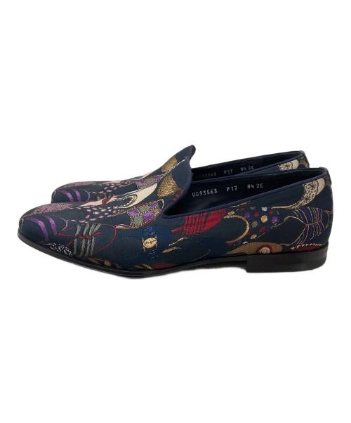 Salvatore Ferragamo（サルヴァトーレ フェラガモ）Salvatore Ferragamo (サルヴァトーレ フェラガモ) パンプス柄ローファー ネイビー サイズ:8 1/2の古着・服飾アイテム