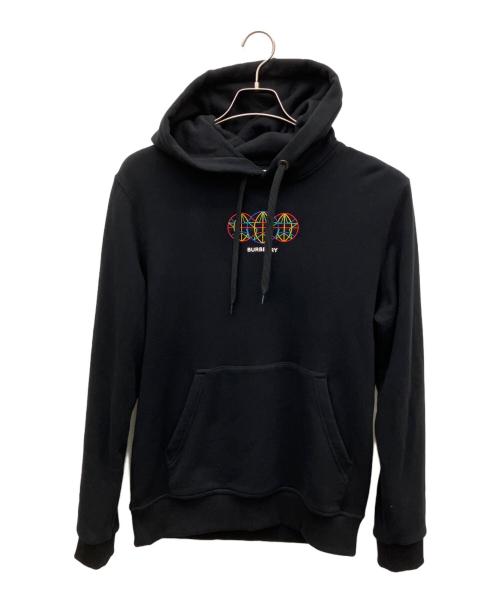 BURBERRY LONDON（バーバリーロンドン）BURBERRY LONDON (バーバリーロンドン) グローブグラフィック コットンフーディー ブラック サイズ:XSの古着・服飾アイテム
